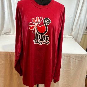 Red long sleeve Wine Turkey Trot tee